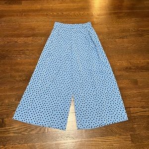 Zara Blue and Black Polka Dot Palazzo Pants